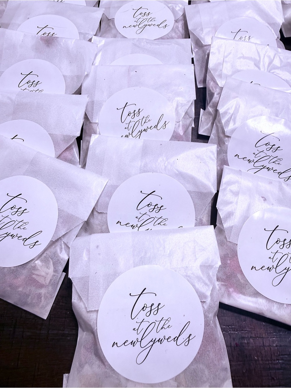 48-Wedding Confetti Flower Favor Packs— Elegant Toss It to the Newlyweds